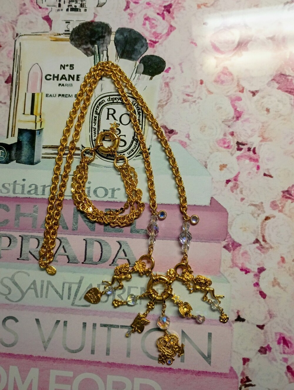 ❤️Lot 2 KIRKS FOLLY DANCE WITH FAIRIIES 6 CHARM Necklace AND BRACELET